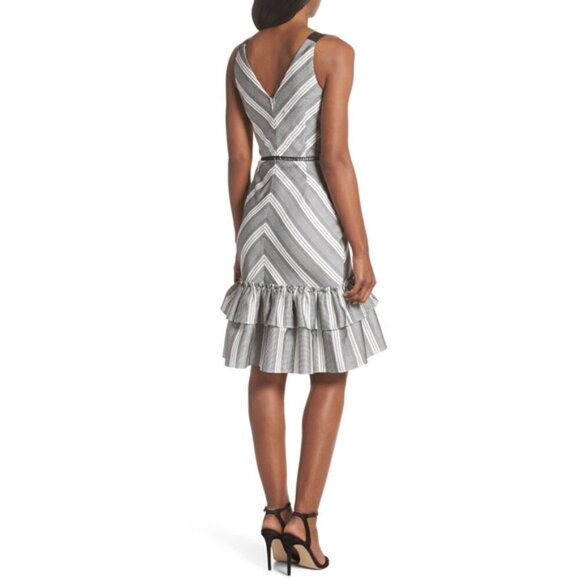 Adelyn Rae Lucille Sleeveless Ruffle Dress Black White Size Small NWT - Picture 3 of 12